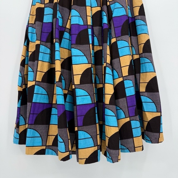 Francis + Benedict Moubarak Art Deco Art to Wear Midi Pleated A-Line Skirt S - Picture 8 of 10